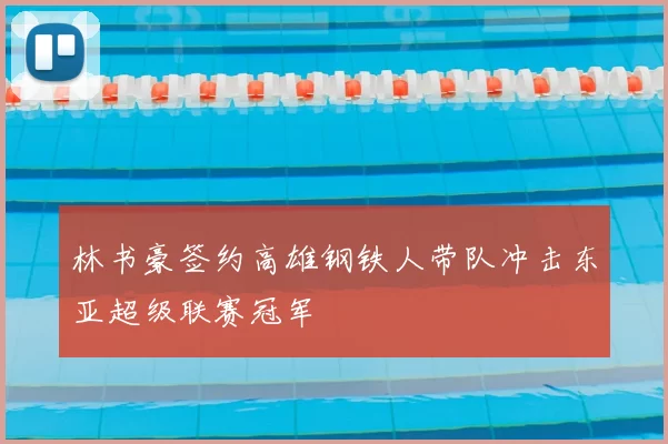 林书豪签约高雄钢铁人带队冲击东亚超级联赛冠军